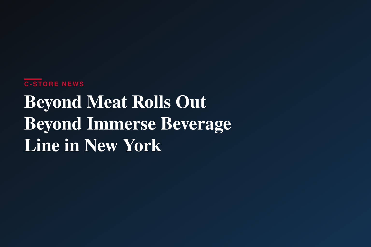 Beyond Meat® Launches Beyond Immerse™ in New York