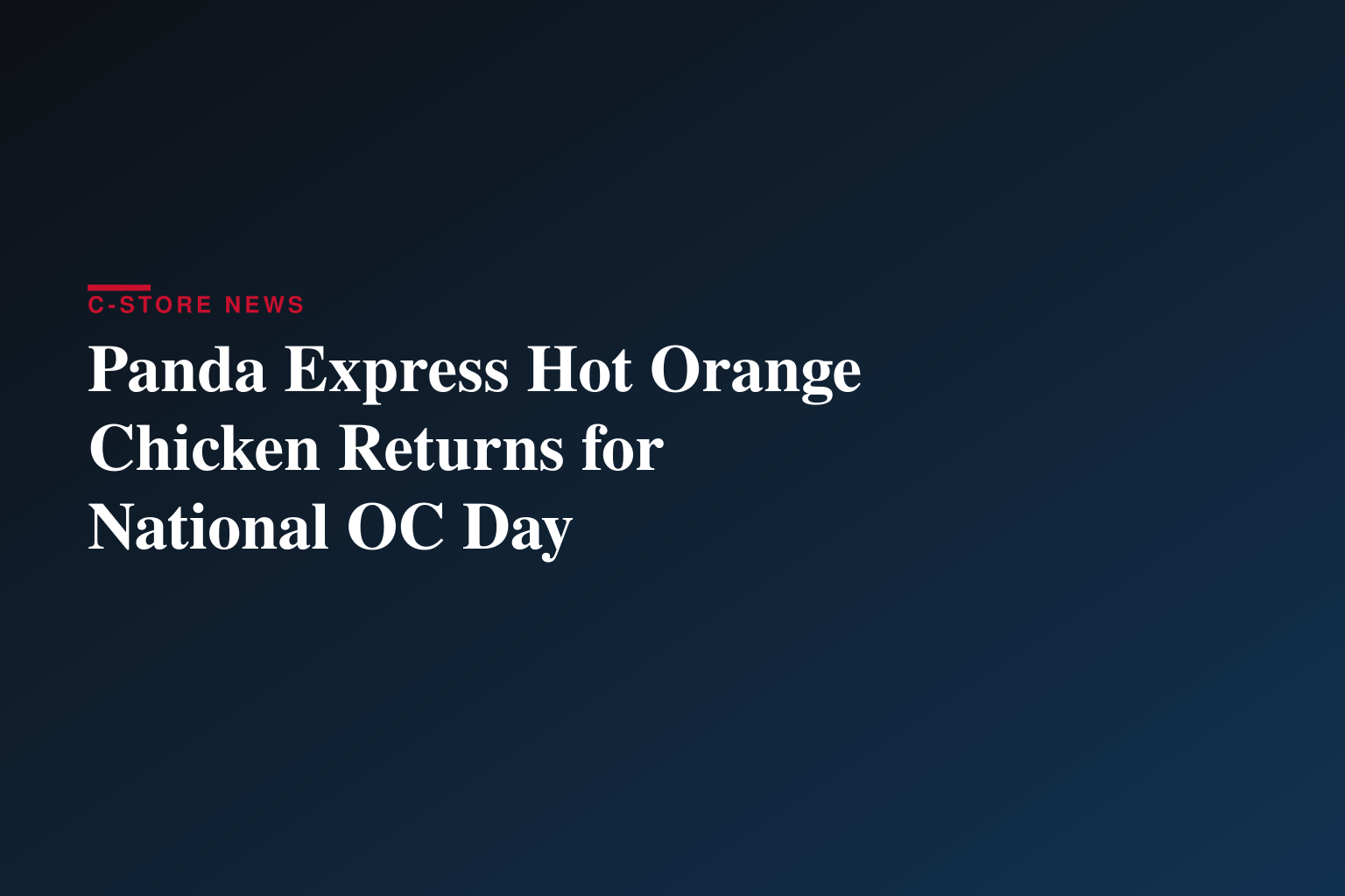 Panda Express® Drops the 'Swicy' Sequel Fans Begged For: Hot Orange Chicken Returns for National Orange Chicken Day