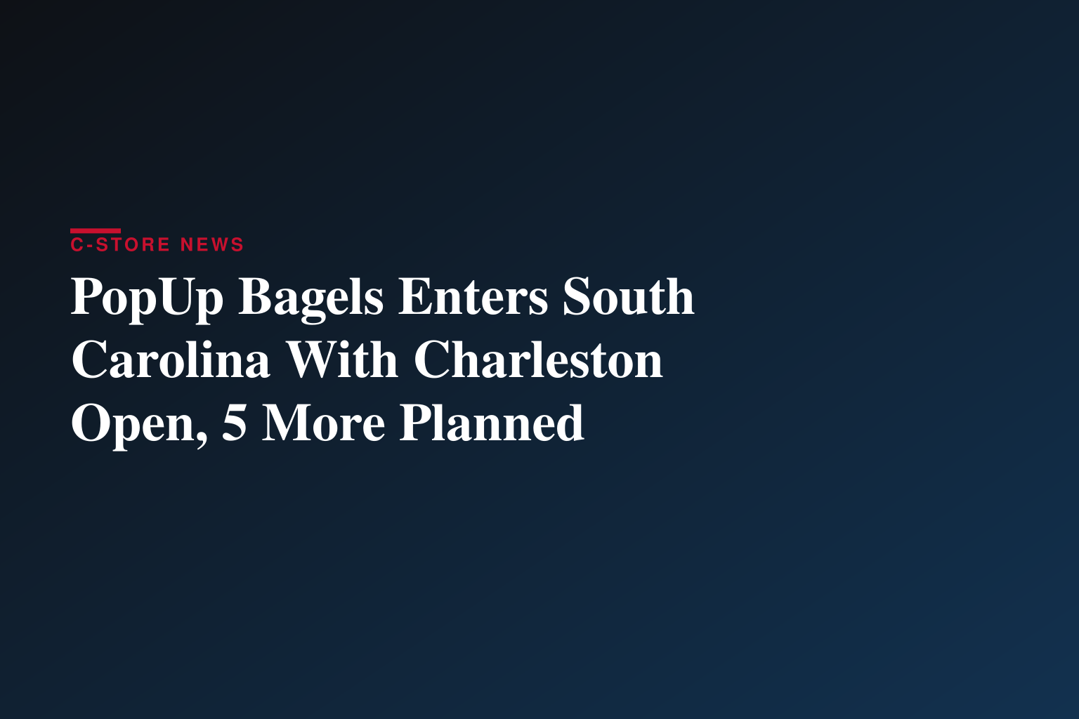 PopUp Bagels® Officially Debuts in South Carolina 